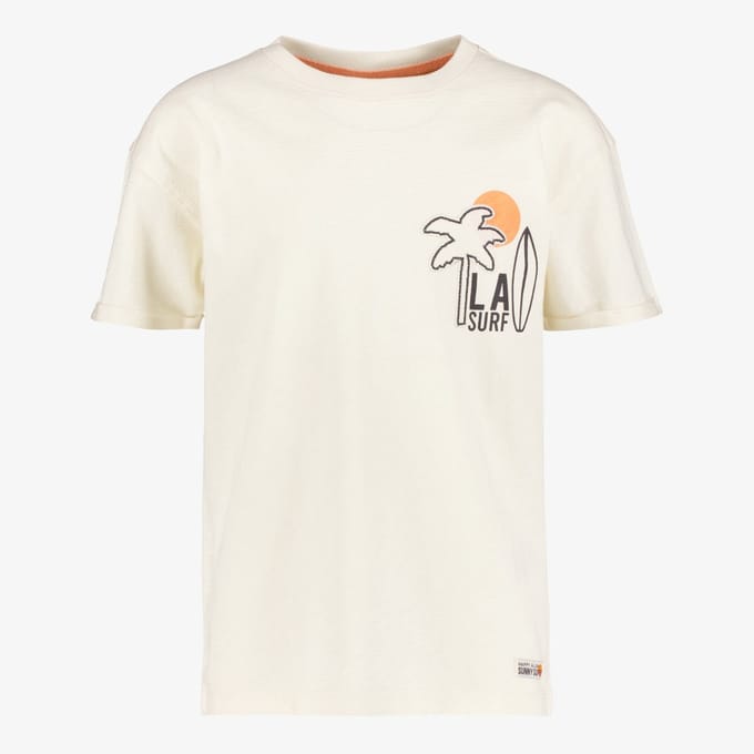 Unsigned jongens T-shirt met opdruk wit - Maat 92