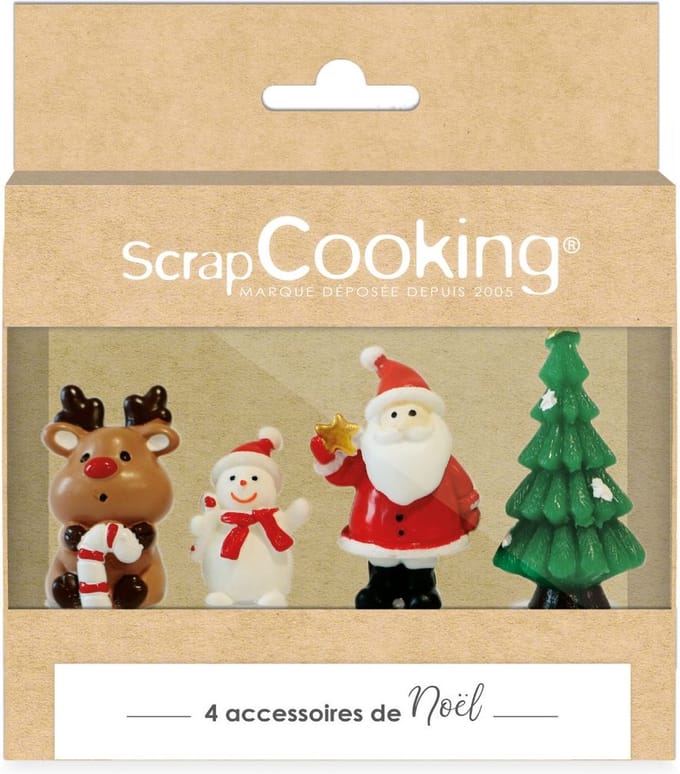 ScrapCooking Plastic Cake Toppers Sweet Xmas set/4
