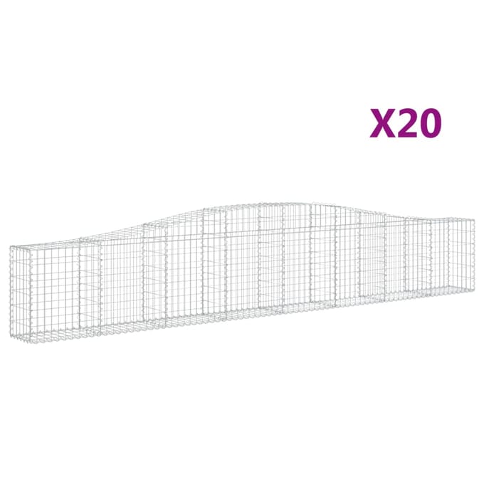 vidaXL Schanskorven 20 st gewelfd 400x30x60/80 cm ijzer