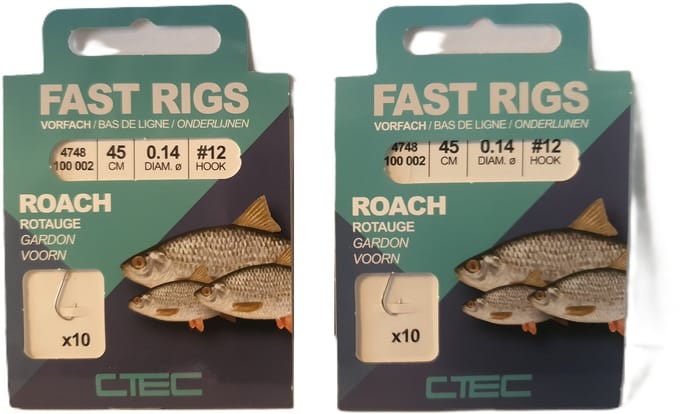 C-tec onderlijnen voorn 2x 10stuks 0.14 haak #12
