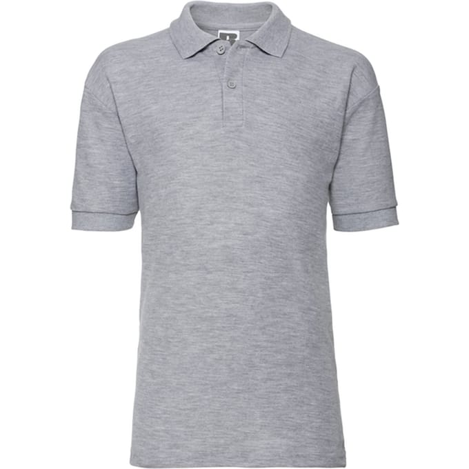 Russell Poloshirt van katoen voor kinderen (Lichte Oxford Heide)