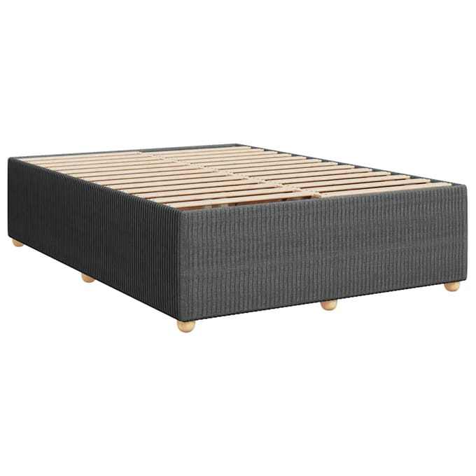 vidaXL - Bedframe - zonder - matras - stof - donkergrijs - 160x200 - cm