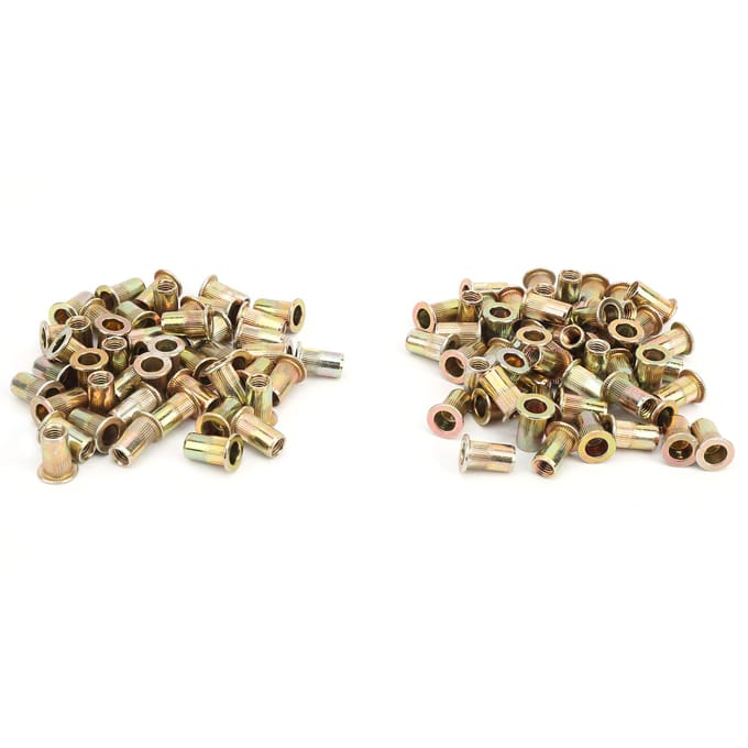 100 stuks Klinkmoer Kleur Verzinkt Platte Kop Draadmoer Kit Hardware Accessoires M5