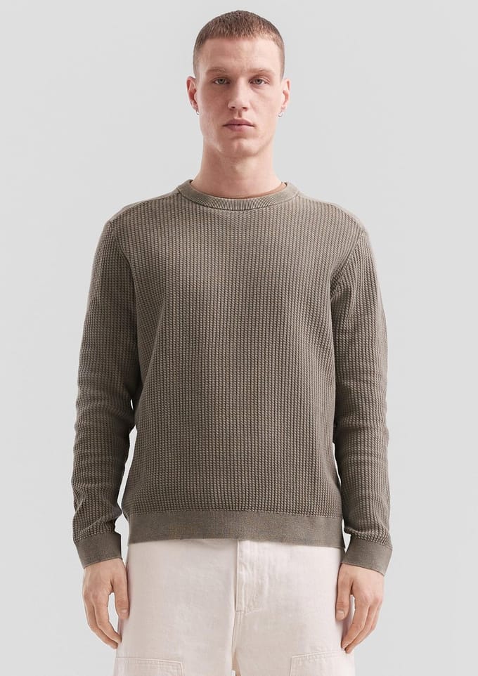 Geweven pullover met gewassen textuurpatroon QS