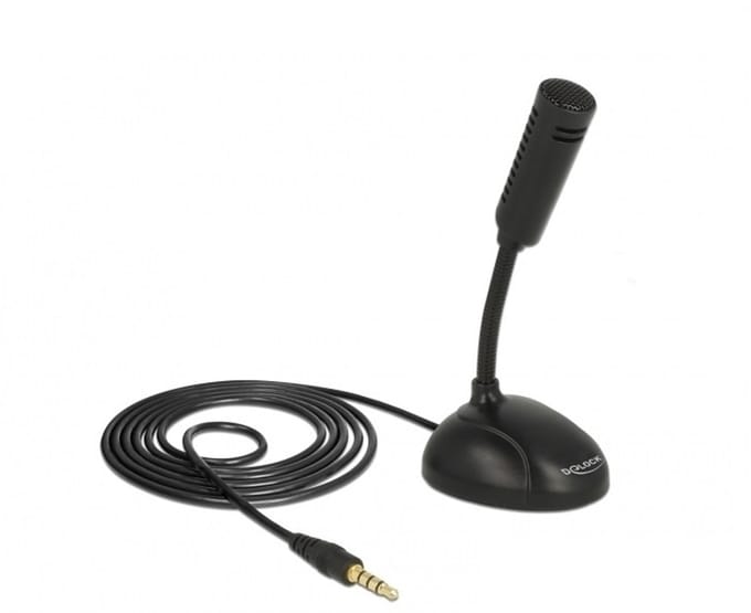 DeLOCK desk microfoon voor smart media apparaten - 1x 3,5mm Jack / zwart - 1,7 meter