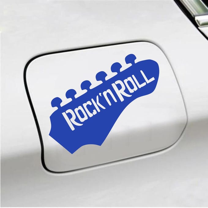 Bumpersticker - Rock N Roll - 10,7 X 14,8 - Blauw