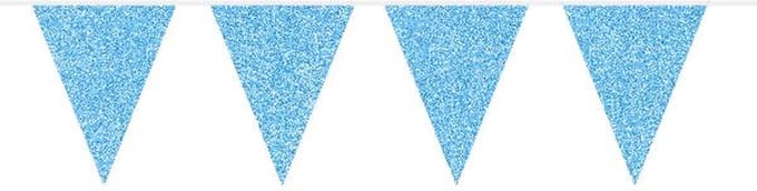 Folat - Vlaggenlijn Glitter Azure Blue 6mtr