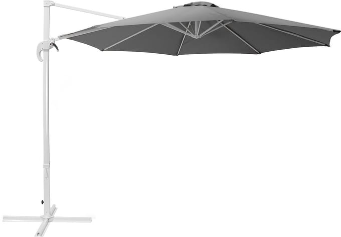 SAVONA - Zweefparasol - Donkergrijs /Wit - Polyester