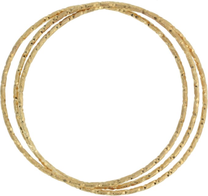 Behave - Bangle set met hamerslag - goudkleur - minimalistische look