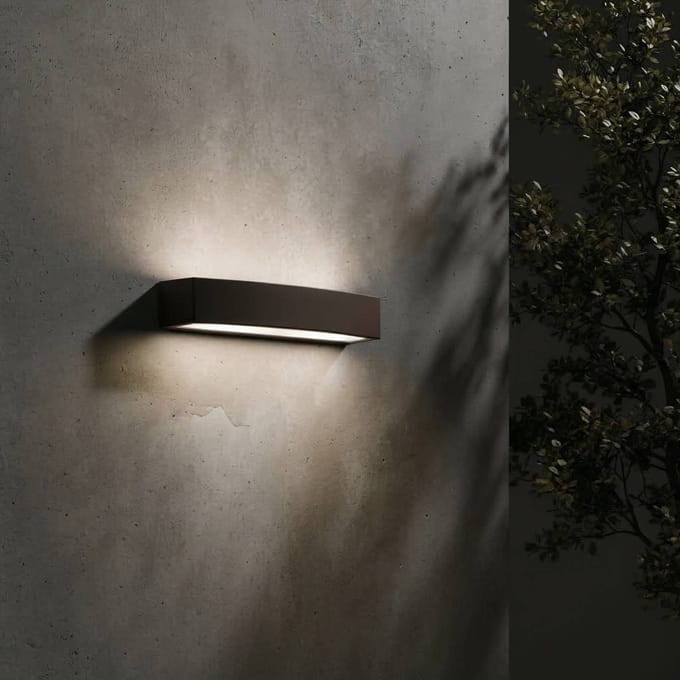 Ideal Lux buitenwandlamp Andromeda, koffie, breedte 45 cm E27
