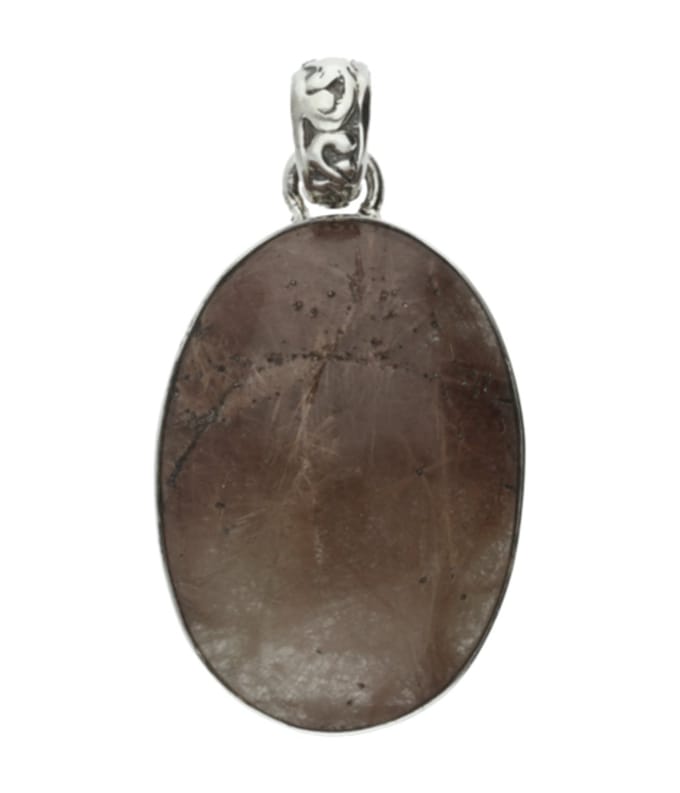 Zilveren Jaspis edelsteen ovaal groot hanger