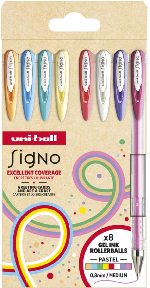 Uni-Ball - Signo - Pastel Gelroller - 8 stuks - UM120A8