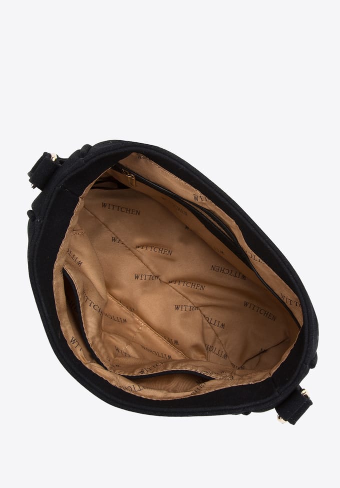 Wittchen Dames Messenger Bag met Imitatiebont Zwart Leer