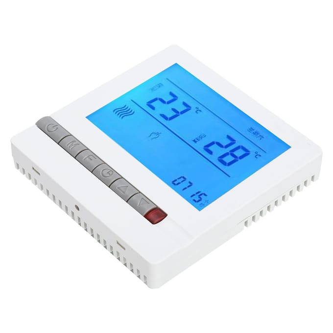 AC220V Thermostaat Water Vloerverwarming Temperatuurregelaar Paneel met LCD-display blue