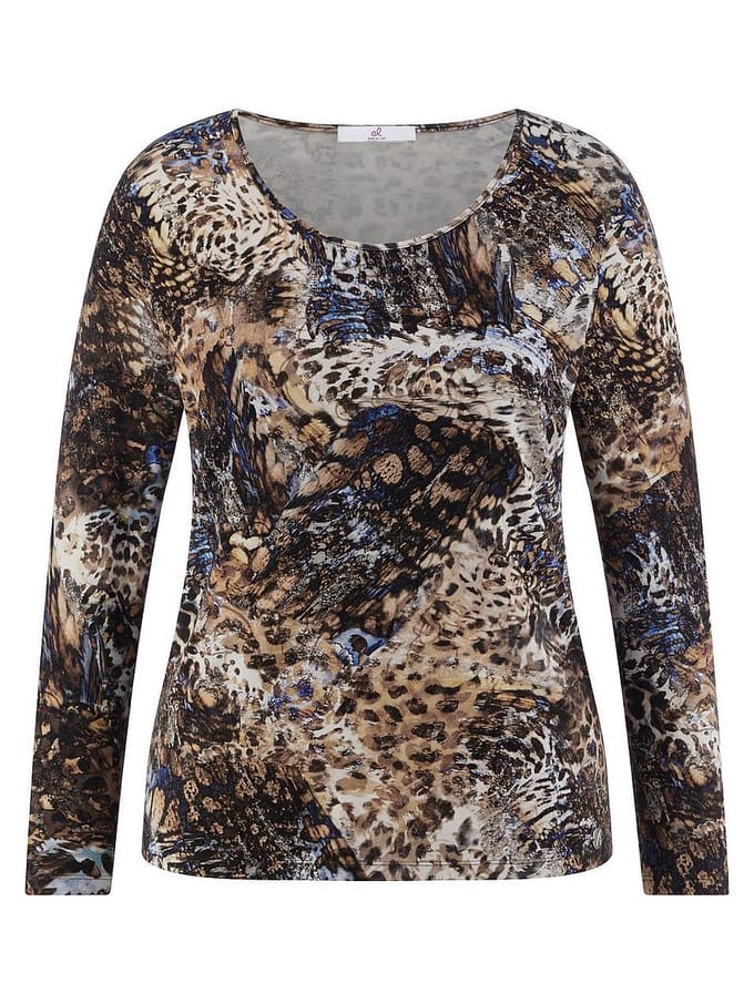 Shirt ronde hals Van Emilia Lay beige