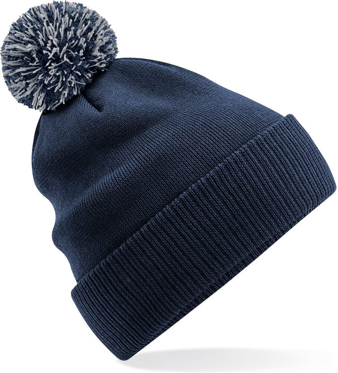 Heren Wintermuts met gekleurde Pompon navy blauw 100% polyester