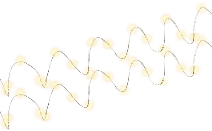 Goobay 2x Silver Wire Light Chain with 20 LEDs, incl. Timer