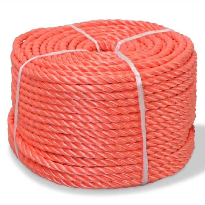 vidaXL - Touw - gedraaid - 14 - mm - 100 - m - polypropyleen - oranje