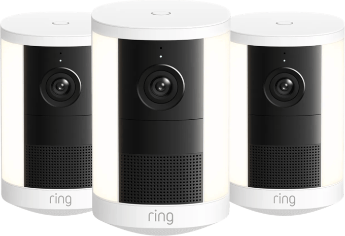 Ring Spotlight Camera 2e Generatie Batterij Wit 3-Pack