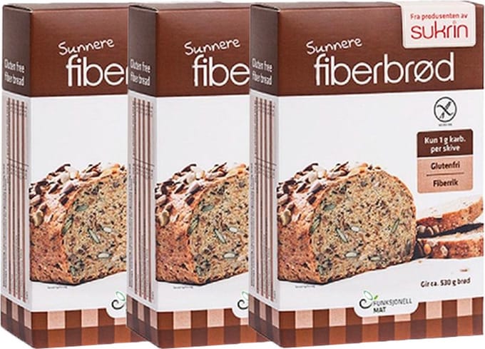 Sukrin | Broodmix | Fiberbrød | 250G | 3 Stuks | 3 x 250 gram