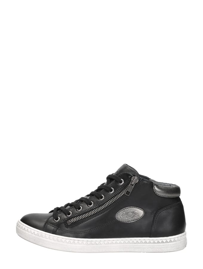 Aqa Zwart Leren Dames Sneakers - Zwart - 37