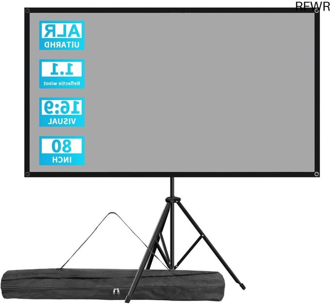 Projectiescherm Statief - Beamer Scherm - Home Cinema - ALR Coating - 80 inch 16:9 - Grijs