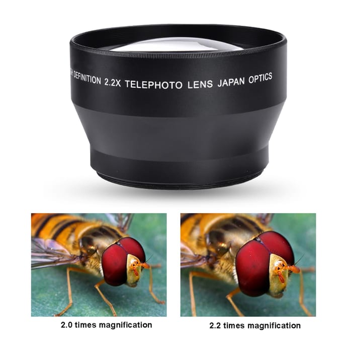 67mm 2.2X Universele Teleconverter Lens DSLR Camera's Accessoire black