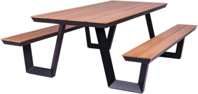 MaximaVida aluminium picknicktafel Bermuda 200 cm zwart