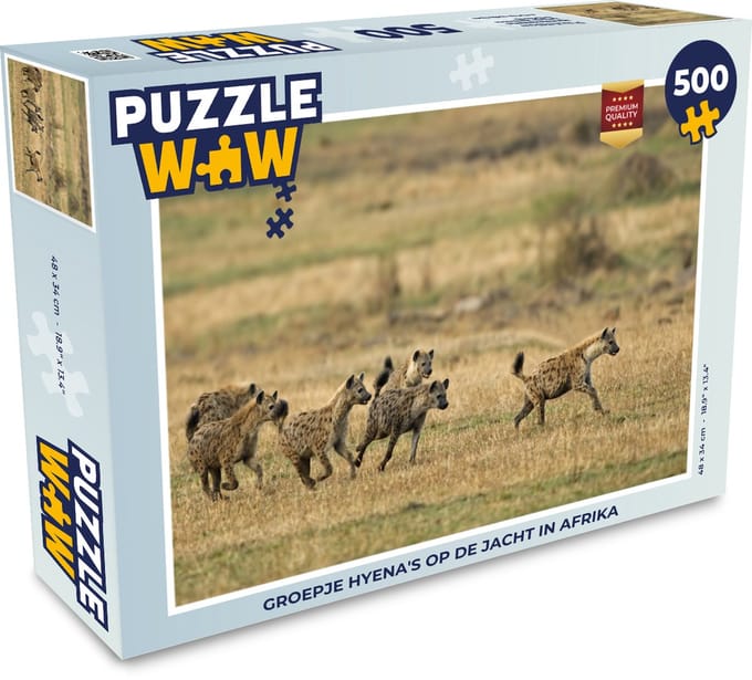 Puzzel Hyena's - Jagen - Afrika - Legpuzzel - Puzzel 500 stukjes
