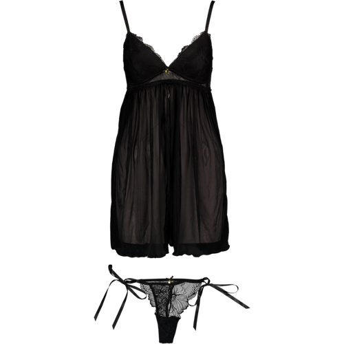Zeeman Babydoll met string - Zwart Zwart S