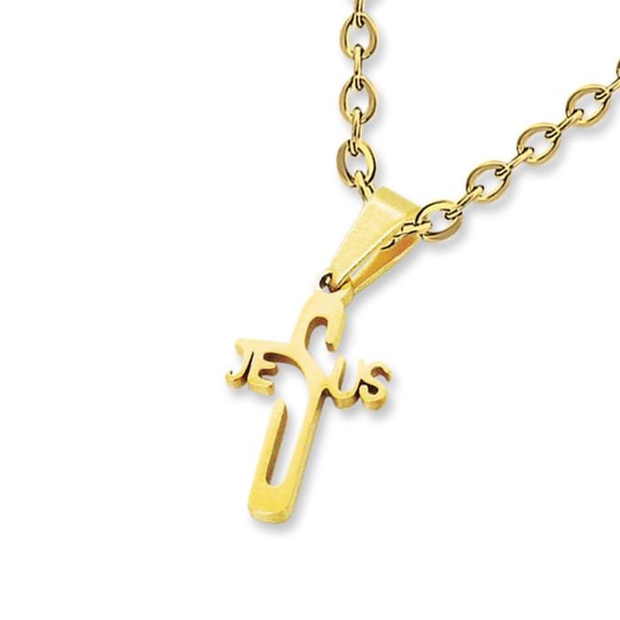 Amanto Ketting Cyriel G - 316L Staal - Kruis - 21x12mm - 50cm