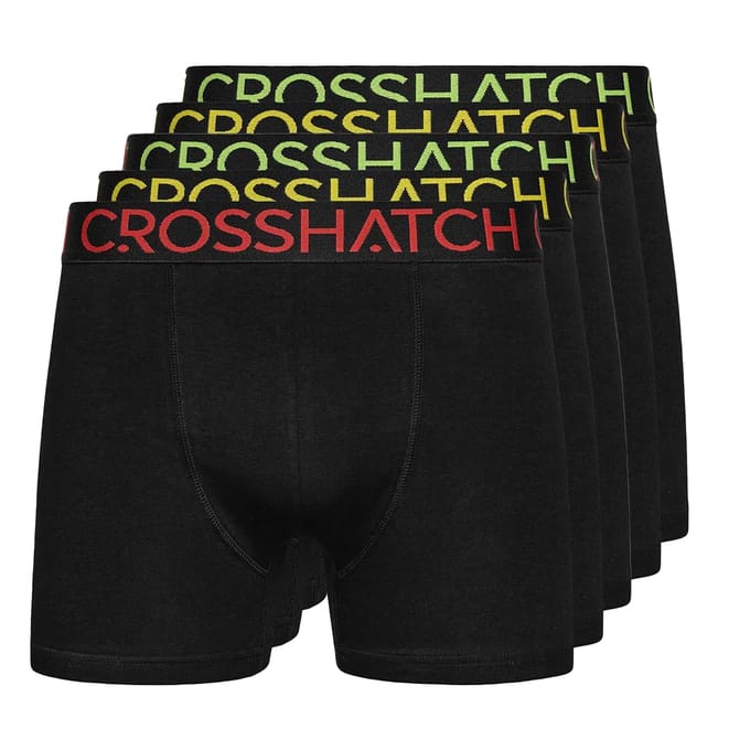 Crosshatch Heren Chasma Boxershorts (Set van 5) (Zwart)