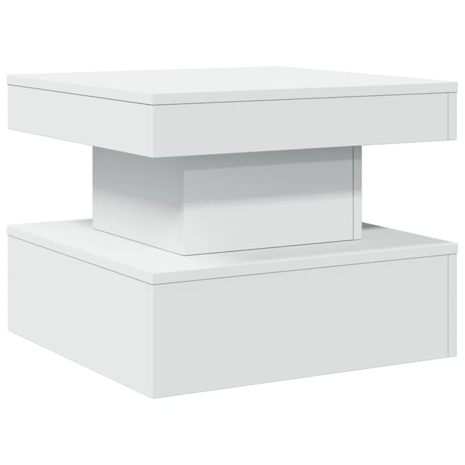 vidaXL - Salontafel - met - LED-verlichting - 50x50x40 - cm - wit