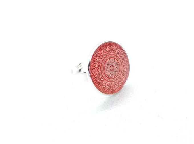 2 Love it Mandala Roodroze - Ring - Verstelbaar in maat