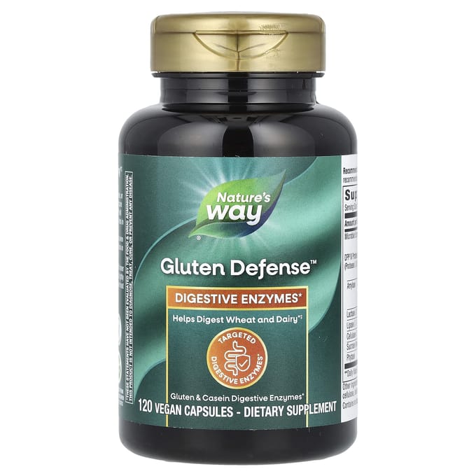 Nature's Way, Gluten Defense, Bevat DPP IV, 120 Plantaardige Capsules