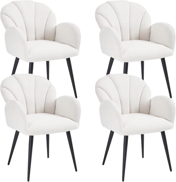 Eetkamerstoelen set van 4 – - Wit - Novihome