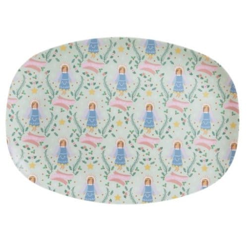 Rice kerst melamine bord vierkant x-mas angel print