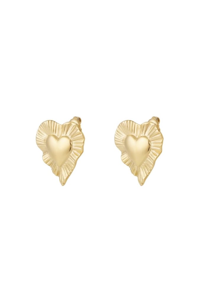 Bijoutheek Oorknoppen Stralend Hart Chunky Goud