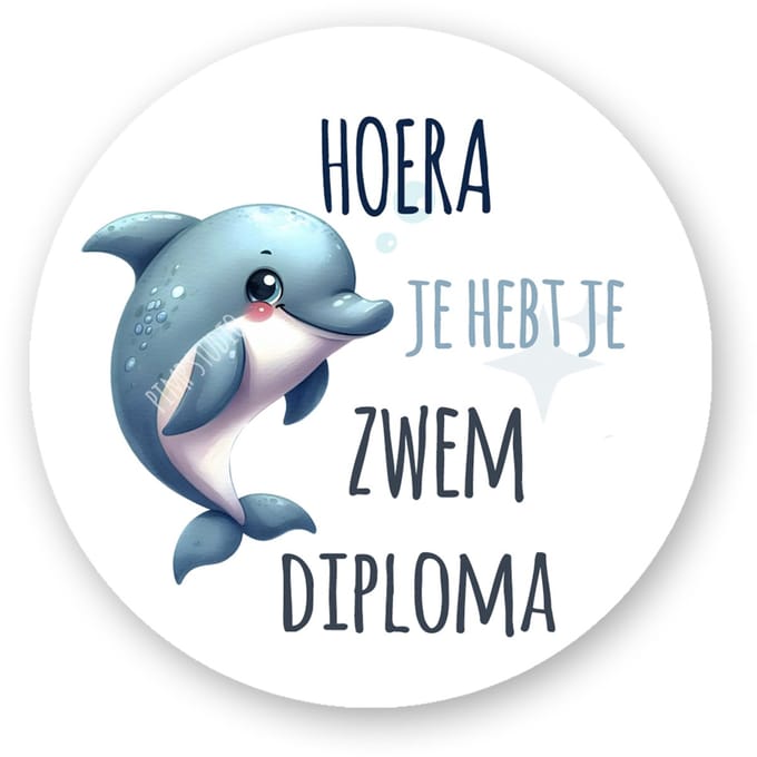 Sticker Zwemdiploma | Sticker | zwemdiploma cadeausticker sticker | 40 mm | Sluitzegel | Sluitsticker | Cadeausticker