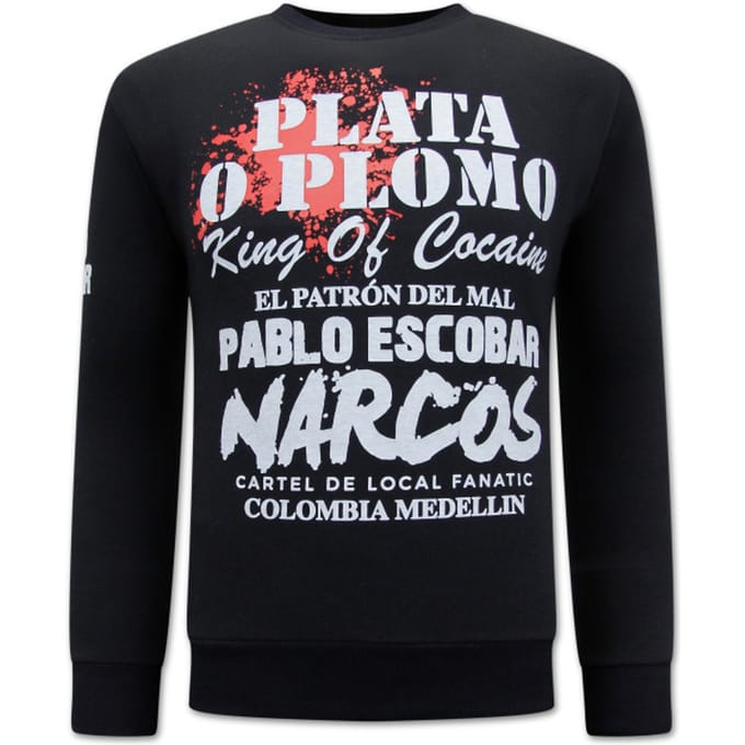 El Patron - Pablo Escobar Heren Sweater - Zwart