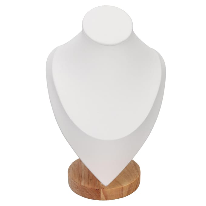 Ketting Displayhouder Multifunctioneel Elegant Houten Sieraden Buste Standaard voor Thuis Sieradenwinkel Handel wit
