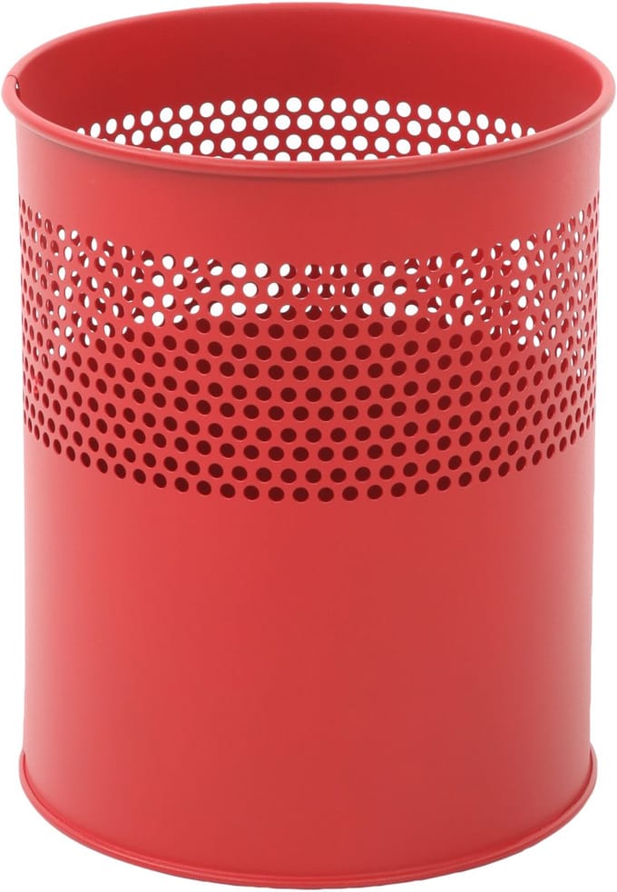 V-Part - Half geperforeerde papierbak 10 liter - Rood - Staal