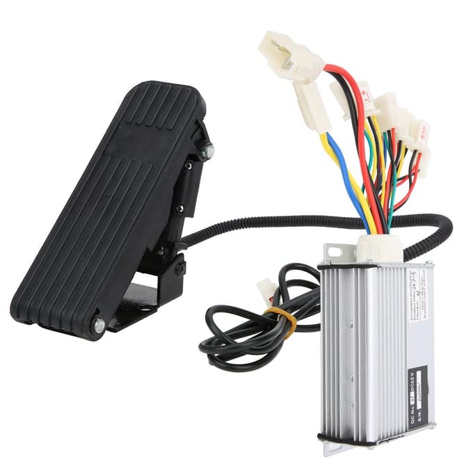 48V 1000W Borstelcontroller met Voetpedaalset voor Elektrische Fiets Motorfiets Driewieler black