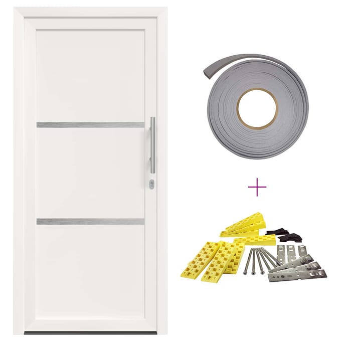 vidaXL - Voordeur - 88 - x - 200 - cm - PVC - Wit