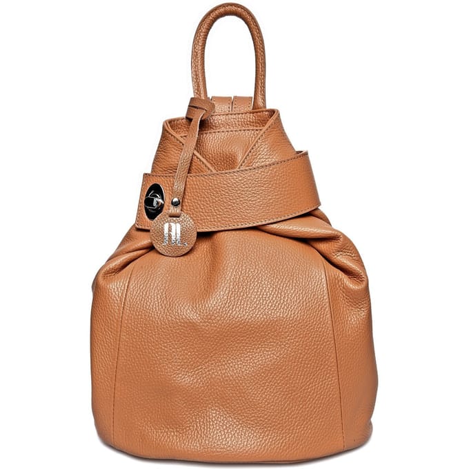 Anna Luchini Brown Rundleer Tas