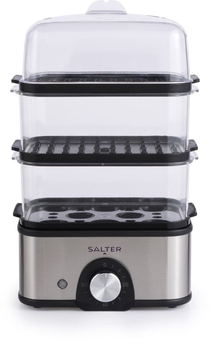 Salter Compact 3-Lagen Voedselstomer - 3 stoommanden - eierkoker