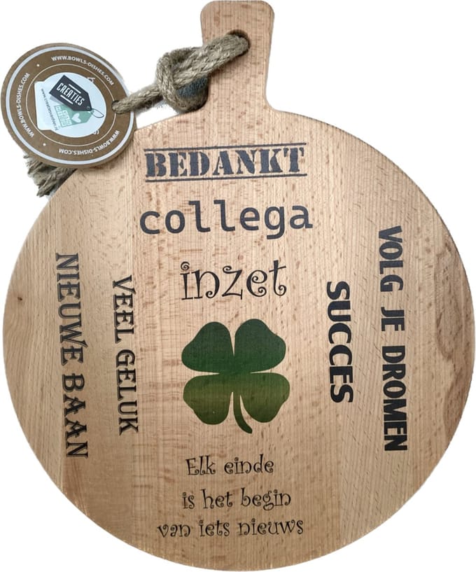 Serveerplank - Collega - Begin van iets nieuws - Hout - 30 cm