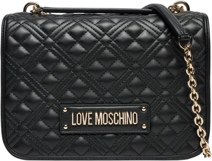Dames Schoudertas Zwart PU Leer Look Elegante Crossbody Tas