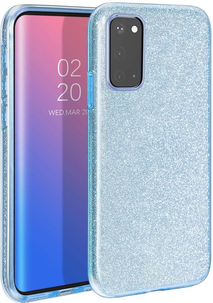 HB Hoesje Geschikt voor Samsung Galaxy A72 - Blauw - Glitter Back Cover