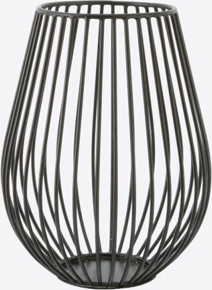 Point-Virgule Wire theelichthouder zwart ø 11.5cm H 15.5cm